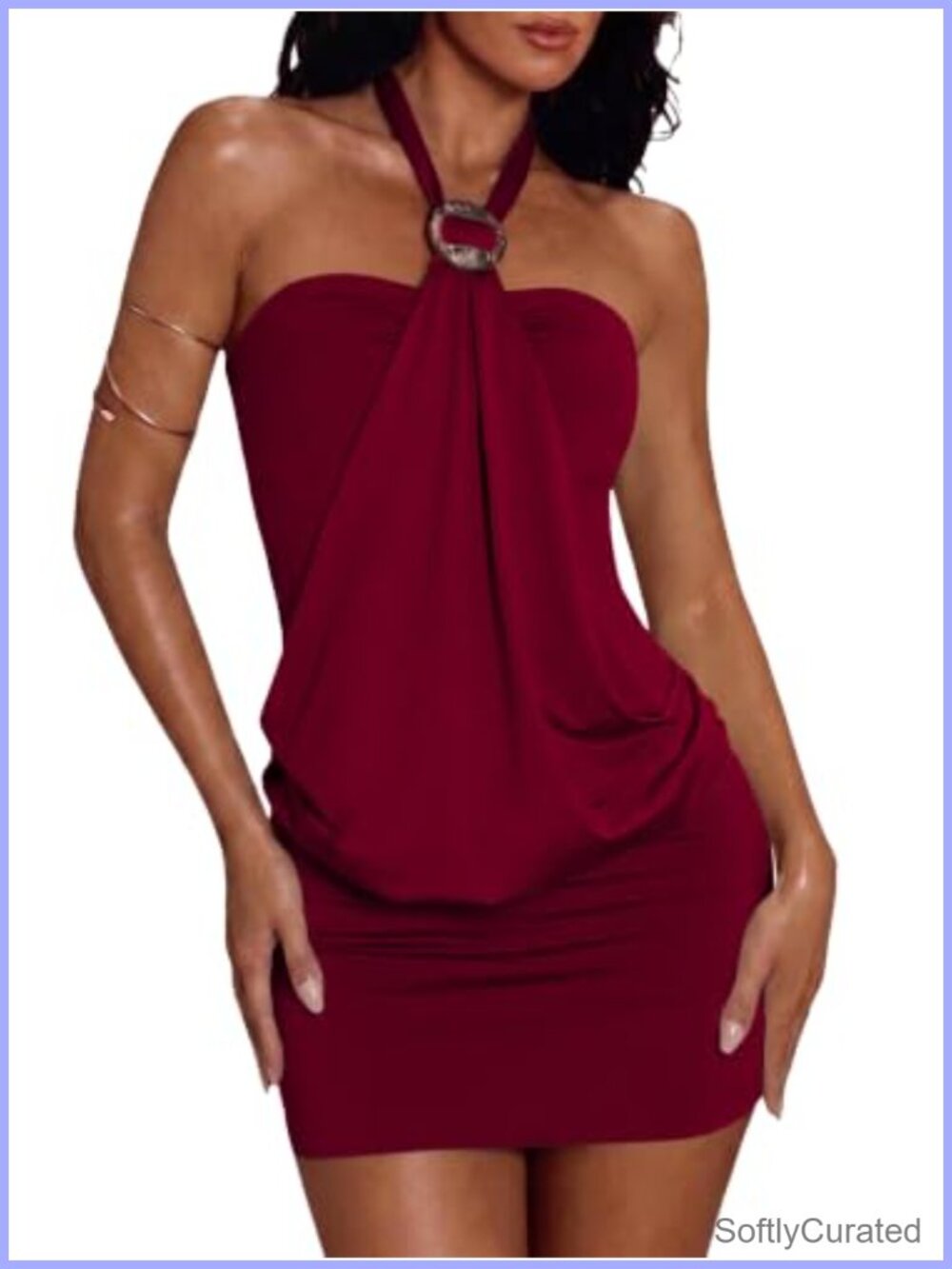 Halter Mini Dress Sleeveless Backless Bodycon Club Party Dress